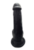 Gerçekçi Testisli Siyah Dildo 19 cm