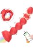 Censan Telefon Kontrollü Haley Rose Pulled Beads Anal Plug – Siyah