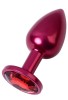 Metal Anal Plug, Metal, kırmızı, kırmızı kristalli, 7,2 cm, Ø2,8 cm, 50 g