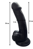 Gerçekçi Testisli Siyah Dildo 19 cm