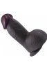 Censan Gerçekçi Tasarımlı Geniş Çaplı Vakum Tabanlı Silikon Dildo 21 cm Siyah