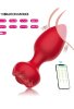 Censan Telefon Kontrollü Full Covered Rubber Rose Anal Plug – Siyah