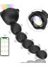 Censan Telefon Kontrollü Haley Rose Pulled Beads Anal Plug – Siyah