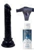 Censan Belden Bağlamalı Kayganlaştırıcı Set Siyah Renk Gerçekçi 15CM Anal Dildo