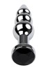 CENSAN Anal Plug Metal gümüş siyah kristalli 11 cm