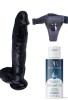 Censan Belden Bağlamalı Kayganlaştırıcı Set Noctis 32cm Siyah Dildo No:23