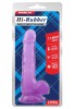 Hi-Rubber Şeffaf Jel Dildo - 19.5cm Mor