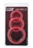 Censan Black & Red Penis Halkası Seti Silikon Kırmızı Ø6/5/4 cm