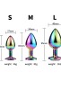 NOXXX Taşlı Çok Renkli Çelik Anal Plug - 3 Boy Set