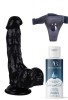 Censan Belden Bağlamalı Kayganlaştırıcı Set Noctis 18cm Siyah Dildo No:5