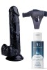 Censan Belden Bağlamalı Kayganlaştırıcı Set Noctis 20cm Siyah Dildo No:17