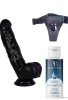 Censan Belden Bağlamalı Kayganlaştırıcı Set Noctis 21,5cm Siyah Dildo No:51