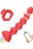 Censan Telefon Kontrollü Haley Rose Pulled Beads Anal Plug – Kırmızı