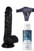 Censan Belden Bağlamalı Kayganlaştırıcı Set Noctis 18cm Siyah Dildo No:46