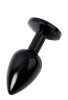 Censan Metal Anal Plug, Metal, siyah, kırmızı kristalli, 7,2 cm, Ø2,8 cm, 50 g