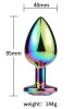 Censan Taşlı Çok Renkli Çelik Anal Plug - Büyük Boy