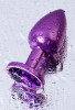 Metal Anal Plug, mor kristalli, 7,2 cm, Ø2,8 cm, 50 g