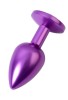 Metal Anal Plug, mor kristalli, 7,2 cm, Ø2,8 cm, 50 g