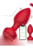 Censan Telefon Kontrollü Full Covered Rubber Rose Anal Plug – Kırmızı