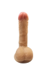 Gerçekçi Testisli Melez Dildo Eğik 18 cm