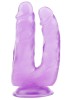 Hi-Rubber Şeffaf Jel İkili Dildo - 18cm Mor