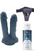 Censan Belden Bağlamalı Kayganlaştırıcı Set Noctis 21cm Siyah Çiftli Dildo No:61