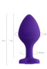 Censan Diamond Heart Anal Plug Mor 8 cm