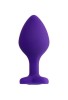 Censan Diamond Heart Anal Plug Mor 8 cm