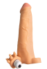Gerçekçi Penis Kılıfı Et Dokusunda Titreşimli Testis Geçmeli 20 cm
