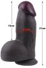 Censan Gerçekçi Tasarımlı Geniş Çaplı Vakum Tabanlı Silikon Dildo 21 cm Siyah